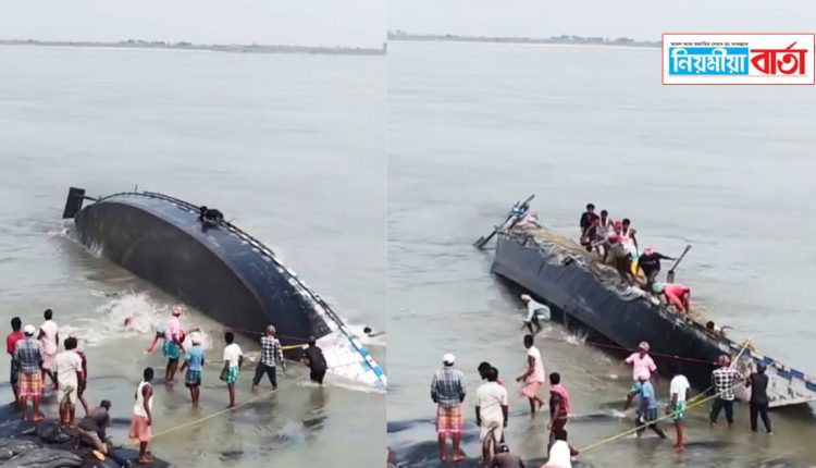 Boat used for installation of geo bags crashes in Fakirganj - two injured