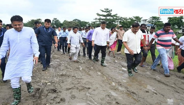 flood inspetion at lakhipr by CM